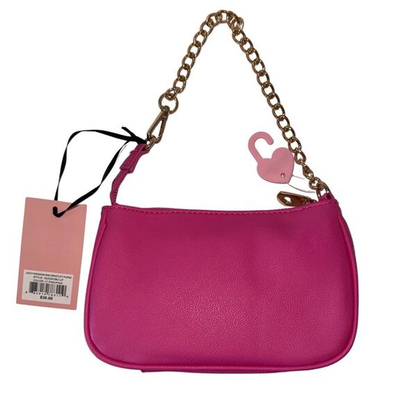Juicy Couture Pink Juicy Kingdom Mini Shoulder Bag & Wristlet Crystal Crown Logo - Picture 5 of 10